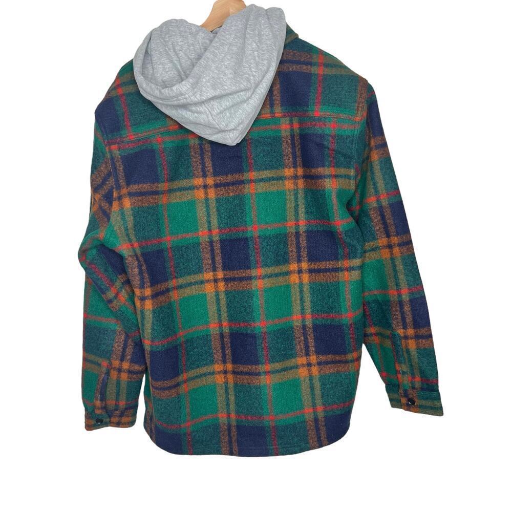 New Men’s BLANKNYC Plaid Button Front Hooded Shacket Size L - Picture 7 of 11